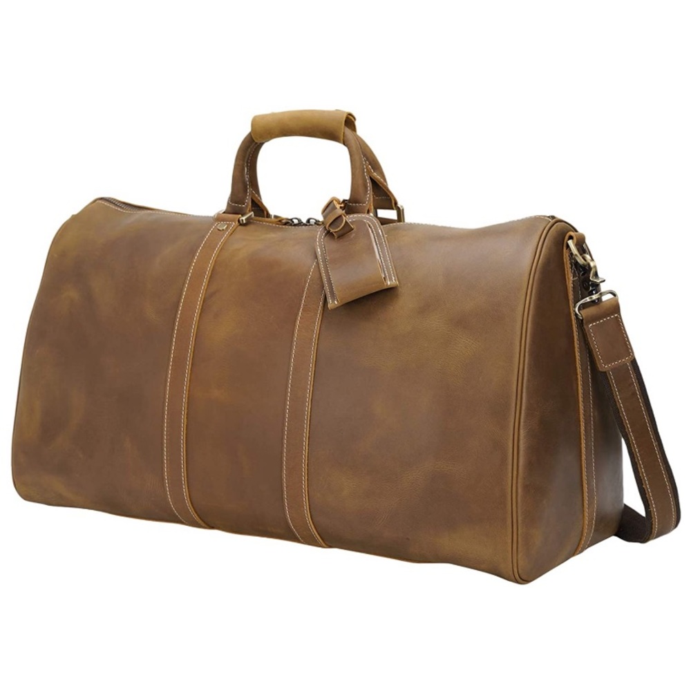 Full Grain Leather Duffel Weekender Duffle Bag - Picture 2 of 13